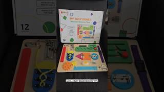 ARBELLES BUSY BOARD SENSORY TOYS #toyreview #sensoryplay #motorskills