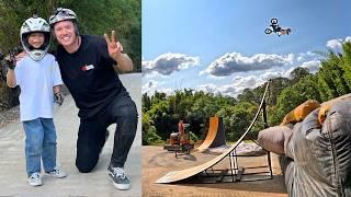 7 Year Old tries to Double Backflip the Mega Ramp!