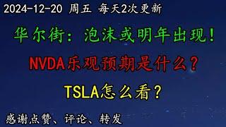 美股 华尔街：泡沫或明年出现！多头如何应对当前局面？NVDA乐观预期是什么？TSLA怎么看？NFLX、AAPL、PYPL、纳斯达克指数