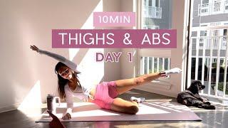 Day 1 - 1 Month Pilates Plan // 10MIN inner thighs & lower ab burn // no equipment or repeats