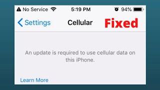 An Update is Required to Use Cellular Data on this iPhone | iOS 15 / 16 || 2023