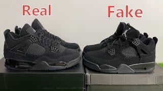 Best Real VS Fake Jordan 4 Black Cat!