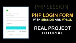 PHP session login Page with MySQL database | Real project Tutorial | 2022 |
