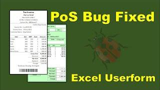 PoS (Point of Sale) in Excel Application -Bug Fix | Barcode billing Software in Userform | Excel Vba