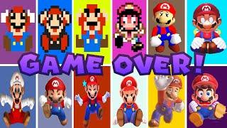 Evolution of Super Mario Dying Game Over Screens Super Mario Games (1985-2024)