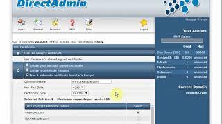 Free SSL Lets Encrypt on DirectAdmin