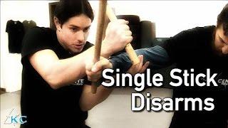 KALI SINGLE STICK DISARMS - How to use Arnis Sticks + Escrima Stick Techniques -