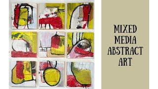 Mixed media abstract art: bold shapes and colour