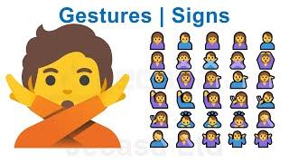 Emoji Meanings Part 6 - Gestures | Person | People | English Vocabulary
