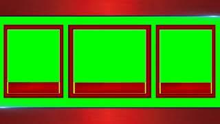 Green Screen Three Window Animated Frame For News Channels