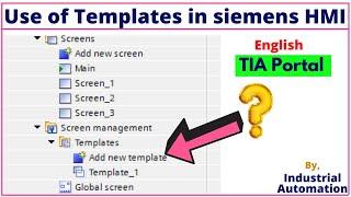 What is Template Function in Siemens HMI | Save Design Time With Templates | English
