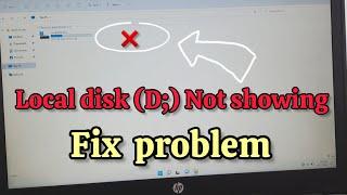 How to fix (D,E, Drive is not showing )in windows 11,10,7|| D Drive is missing my computer