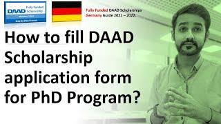 How to fill DAAD Scholarship application form for PhD Program | DAAD Scholarship | Part - IV