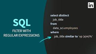 SQL Tutorial - Filter with regular expressions