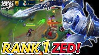 Wild Rift's RANK 1 Player on ZED! (Full Gameplay, English Commentary) | Wild Rift Alpha
