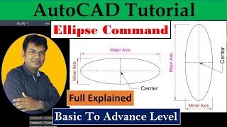 Ellipse Command in AutoCAD ǀǀ [Bangla Tutorial] ǀǀ How to draw Ellipse in AutoCAD ǀǀ tg's study