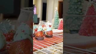 Chocolate Coverd Strawberry Christmas trees#baking #christmas #diy