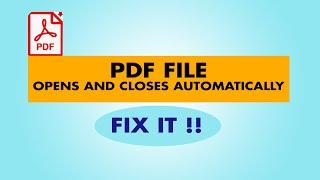 Cannot open PDF Files in Windows 10 | PDF file opening problem-fix it | How to fix PDF Reader-Fix !!