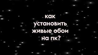 как установить живые обои на пк?