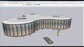 How to Apply  Pattern or Window Frame On Curve Surface in SketchUp