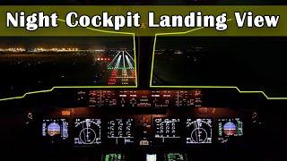 Night Cockpit Landing View