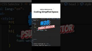 28/100 - Pseudo Selector. Frontend Tips. #css #tutorial #programming #codingsimplifiedspace #tips