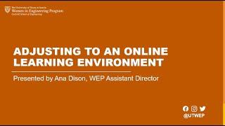 Adjusting to an Online Learning Environment