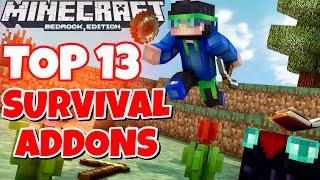 MINECRAFT PE: BEST SURVIVAL ADDONS (Top 13 Most Helpful Resource & Behaviour Packs) 1.16.201+