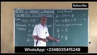 Method of Moments: Geometric Distribution #methodofmoments @content-academy