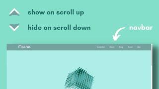 Hide Navbar on Scroll Down and Show on Scroll Up | HTML CSS and JavaScript