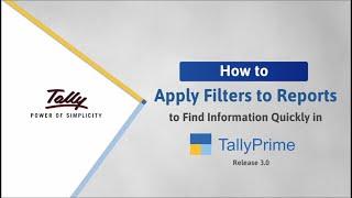 How to Apply Filters to Reports in TallyPrime to Find Information Quickly | TallyHelp