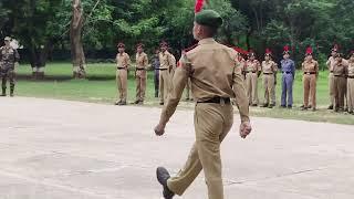 Drill test of  NCC Cadets during camp