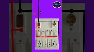 Ghar ke bord ka wiring indicator ke sath 5 switch and 4 Socket and 1 Holder ke sath wiring