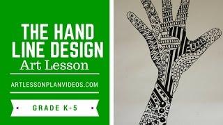 Elementary Art Lesson: The Hand Line Design