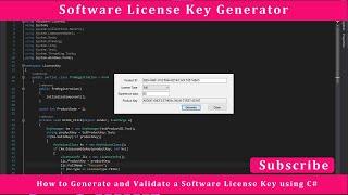 How to Generate and Validate a Software License Key using C# | Software License Key Generator