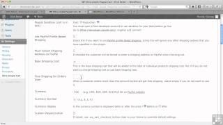 WordPress for E-Commerce Tutorial | Ultra Simple PayPal Shopping Cart Settings - Part 1/2