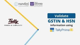 Validate GSTIN & HSN Information Online Using TallyPrime | TallyPrime Release 2.0 | Nandini Infosys