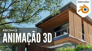 CGI - Animação Arquitetura - Casa Contemporânea (Blender)