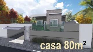 CASA DE 80m² - Maquete 3D