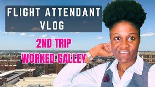 NEW Flight Attendant working GALLEY POSITION | Real Life of a Flight Attendant | Vlogs