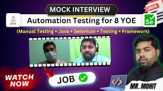 Automation Testing Mock Interview For 8 YOE (Manual Testing +Java + Selenium +TestNG + Frameworks)