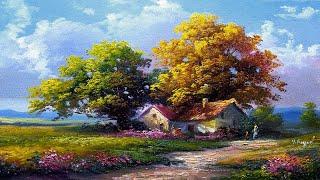 How I Paint Landscape Just By 4 Colors Oil Painting Landscape Step By Step 97 By Yasser Fayad