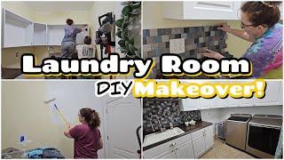 NEW! Insane DIY Laundry Room Makeover on a Budget! Extreme Room Transformation Affordable Renovation