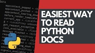 Easiest Way To Read Python Documentation