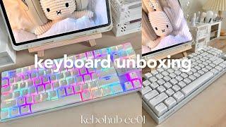 budget keyboard unboxing  | feat. 3inuS kebohub, cute keycaps, asmr typing