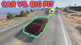 Car's vs. Big pit! beamng car, beamng gameplay