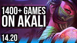 AKALI vs NASUS (MID) | 1400+ games | EUW Master | 14.20