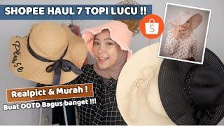 SHOPEE HAUL TOPI-TOPI LUCU REALPICT MURAH BUAT OOTD