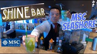 Shine Bar Deck 6 MSC Seashore Mango Mojito Trial & Review 21 Years Old Minimum Age to Drink