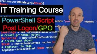 Logon PowerShell Script and Group Policy Object GPO, Free Windows Server Training Course